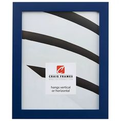 a blue frame with black and white stripes on it