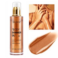 PRICES MAY VARY. ✦ SHIMMERING BODY GLOWING LUMINIZER -- This shimmer body oil brightens your complexion, the flecks of shimmer catch the light and make your skin glow, giving your skin an attractive shimmer in the sun, giving you a more natural and healthier complexion. ✦ MILD, NATURAL HEALTHY FORMULA -- Our body glitter oil is carefully crafted with natural ingredients like sunflower seed oil and VE, the formula is non-greasy and light in texture; which not only offers excellent moisturizing pr Body Highlighter Glow, Body Glow Oil, Body Luminizer, Shimmering Body Oil, Liquid Illuminator, Shimmer Oil, Body Shimmer, Shimmer Body Oil, Body Glow