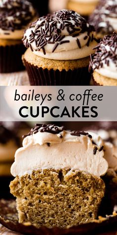 Baileys Cupcakes Recipe Irish Cream, Baileys And Coffee Cupcakes, Irish Cream Cupcakes Baileys, Irish Coffee Cupcakes, Cupcake Recipes With Alcohol, Coffe Desert Ideas, Irish Cream Muffins, Vanilla Based Cupcakes, Alcohol Infused Desserts Cupcake Recipes