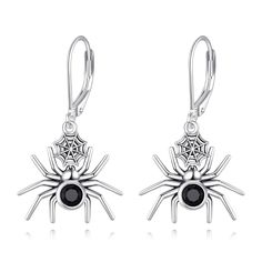 PRICES MAY VARY. ⭐DESIGN:This spider is weaving a web, beautiful black zircon gives the spider glitter. Wear this spider earrings can add charm to you. ⭐MATERIAL:This spider earring is made of 925 sterling silver and zircon.It has high polished surface, shiny and long-term color retention. ⭐SIZE:This gothic earring:1.24inch * 0.69inch ( 31.7mm * 17.5mm).It's suitable for long time wearing. ⭐PACKET:This spider jewelry comes with the charm gift box.So beautiful for women,teens,wife,girlfriend,best Spider Earring, Earrings Goth, Spider Jewelry, Goth Halloween, Spider Earrings, Gothic Earrings, Snake Earrings, Moonstone Earrings, Halloween Jewelry