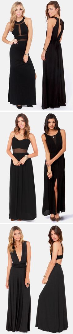 LBD (long black dresses) via lulus.com Long Black Dress Formal Lulus, Long Black Dress Lulus, Spring Black Floor-length Dress, Black A-line Maxi Dress For Night Out, Black Maxi Length V-neck Dress For Evening, Fashion Showroom, Plus Size Prom Dresses, Long Black Dress, Ball Dresses