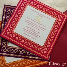 Photo By Inksedge - Invitations Wedding Invitation Cards Online, Cartoon Wedding Invitations, Wedding Checklist Detailed, Modern Indian Wedding, Hindu Wedding Cards, Lehengas Wedding