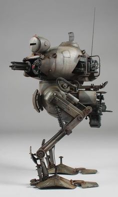 Steampunk Vehicle, Science Fiction Art Retro, Cyberpunk Armor, Robot Sculpture, Robot Technology, Wwii Photos, Sci Fi Models, Arte Robot, Found Object Art