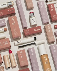 Cosmetic Background, Ilia Beauty, Makeup Packaging, Lipstick Box, Alat Makeup, Lipstick Designs, Lip Conditioner, Makeup Package, Skincare Inspiration