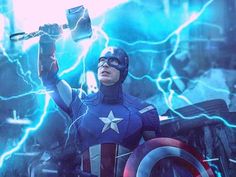 captain mjolnir endgame - Google Search Marvel Room, Marvel Wall Art, Marvel Avengers Assemble, Marvel Coloring, Marvel Wall, Marvel Photo, Marvel Images, Marvel Posters