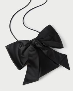 Evening crossbody bag in black satin with an oversized bow. Features a magnetic closure and lined interior. Spring Palette, Loeffler Randall, Satin Bow, Summer Ready, Spring Collection, Craft Fairs, Black Satin, Magnetic Closure, Moda Operandi