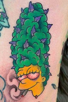 High Characters Painting, Phycadelic Tattoo, Trippy Tattoo Ideas, Trippy Drawings, Clever Tattoos, Marge Simpson, Tatuaje A Color, Hippie Painting, Graffiti Style Art