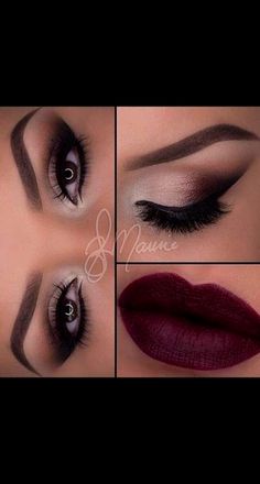 Wine Dress Makeup, Red Prom Dress Makeup, Makeup For Prom, Red Dress Makeup