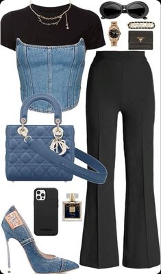 Polyvore Outfits Aesthetic, Classy Jeans Outfit, Baggy Pants