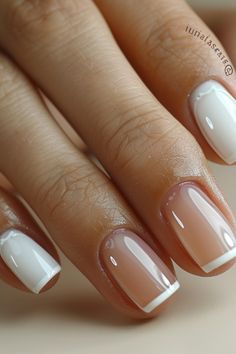 White French Tips Nails Timeless, White Nail Ideas, White French Tips, Beautiful Nail Art Designs, Natural Acrylic Nails, Manicure Nail Designs, Fantasy Nails, Fall Gel Nails, French Manicure Nails