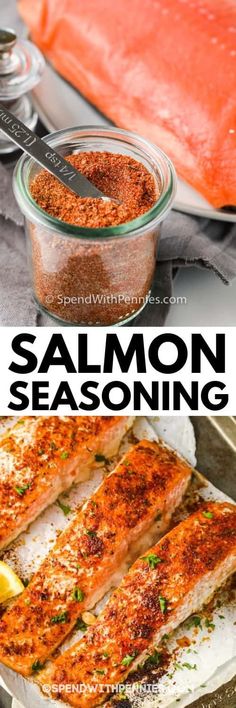 While this salmon seasoning is perfect for salmonit also tastes great sprinkled on bagels and cream cheese or other meats and fishspendwithpennies salmonseasoning recipe spicemix rub best fish baked easy homemade Healthy Salmon Seasoning, Salmon Recipes Baked Dry Rub, Salmon Rub Recipe Healthy, Dry Rub Salmon Recipe, Best Seasoning For Salmon, Salmon Dry Rub Recipe, Easy Salmon Seasoning, Salmon Dry Rub, Salmon Rub Recipe