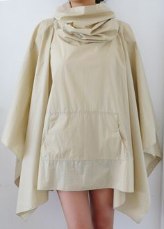 Patrik Ervell: Rain Poncho Rain Poncho Aesthetic, Structure Fashion, Baby Raincoat, Structured Fashion, Transparent Raincoat, Rain Dress