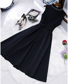 Get 10% off now! Buy black semi formal tea length party dress with sequined neckline at cheap price online. Free stable shipping and pro custom service since 2009. Black Semi Formal Dresses Simple, Black Party Dress For Older Women, Luxury Black Midi Dress For Semi-formal Occasions, Simple Black Tea Dress, Cheap Black Formal Midi Dress, Black Semi Formal Dresses Sheprom, Mid Lenght Black Party Dresses, Semi Formal Dresses Gemgrace, Wedding Guest Dress Teenager Black