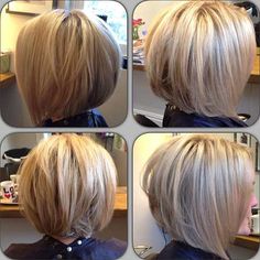 Back Of Bob Haircut, Bob Haircut Back View, Graduated Bob Hairstyles, Stacked Bobs, Inverted Bob Hairstyles, Stacked Bob Hairstyles, Hair With Highlights, Medium Bob, Stacked Bob Haircut