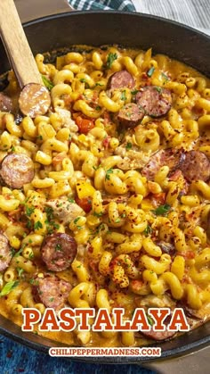 Pastalaya served hot and ready in a skillet Dinner Recipes Sausage, Jambalaya Pasta Recipe, Pastalaya Recipe, Kielbasa Sausage Recipes, Sausage Pasta Recipe, Pasta Sausage, Jambalaya Pasta, Sausage Recipes For Dinner, Kielbasa Recipes