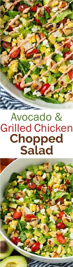 avocado and grilled chicken chopped salad