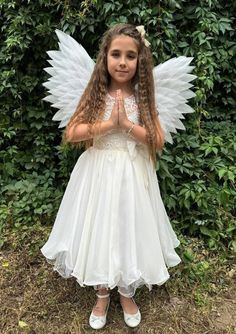 Angel Dress For Kids, Toddler Angel Costume, Fairy Carnival, Kids Angel Costume, Angel Costume Diy, Real Fairy, Kids White Dress, Angel Halloween Costumes, Angel Wings Costume