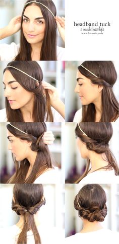 Easy Hairstyle Ideas For Long Hair Less Then 10 Minutes Easy Formal Hairstyles, Hair Headband, Fast Hairstyles, Easy Hairstyle, Long Straight Hair, Easy Hairstyles For Long Hair