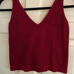 Free People Brami. Never Worn, Cute Ribbed Tank Top With V-Neck Line. Smoke Free Home Burgundy V-neck Top For Summer, Red Stretch V-neck Tank Top, Casual Red V-neck Tank Top, Trendy Red V-neck Crop Top, Trendy Red V-neck Tank Top, Red Seamless V-neck Top, Summer Burgundy V-neck Top, Burgundy V-neck Summer Top, Red V-neck Crop Top For Spring