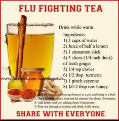 Tea Remedies, Sick Remedies, Natural Healing Remedies, Natural Cold Remedies, Home Health Remedies, Cold Remedies, Healthy Ideas, Health Drink, Natural Health Remedies