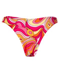 The Dylan Cheeky Bottoms in Calico are our original fan favorite high-thigh cheeky bottoms. Hot tropical colors of pinks, mango, and yellow turn up the sizzle factor. The center dip in the front and back provides just the right amount of coverage while the bare-to-there sides give you the perfect long-legged look. Model wears size Small. Trendy High-cut Leg Swimwear, Vibrant Fitted Bottoms For Poolside, Vibrant Fitted Poolside Bottoms, Pink Summer Pool Bottoms, Pink Bottoms For Pool And Summer, Vibrant Summer Swim Bottoms, Vibrant Summer Swimming Bottoms, Pink Bottoms For Summer Pool Season, Pink Bottoms For Pool And Summer Season