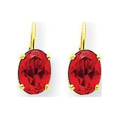 14k Yellow Gold 0.6IN Long 8x6mm Oval Created Ruby leverback Earrings Size: One Size.  Gender: female.  Age Group: adult. Paris Jewelry, Ruby Earrings Studs, Sapphire Earrings Studs, Gold Earrings For Women, Sapphire Studs, Leverback Earrings, Round Stud Earrings, Gift Card Shop, Rose Gold Earrings