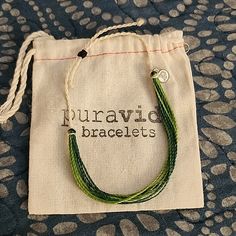 Puravida Green Original Bracelet Bnib Never Worn With Dustbag Piravida Bracelets, Black Metal Bracelet, Vida Blue, Teal Bracelet, Pura Vida Jewelry, White Beads Bracelet, Bracelet Pack, Blue Charm, Green Bracelet