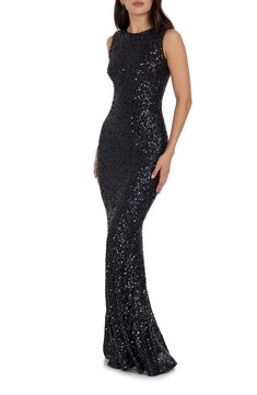 Black Sequin Gown, Full Gown, Mother Of Groom Dresses, Sleeveless Gown, Sequin Gown, Mermaid Silhouette, Dress Inspo, Mermaid Gown, Dress The Population