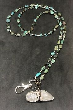 Turquoise & Quartz Crystal Lanyard, Healing Crystal Lanyard, Turquoise Lanyard | eBay Crystal Lanyard, The Chakras, Healing Crystal, Most Powerful, Clear Quartz, Jewelry Ideas, On Earth, Lanyard, Quartz Crystal