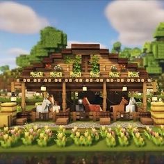 Horse Stable In Minecraft, Stable In Minecraft, Stable Minecraft, Minecraft Horse Stables, Build Aesthetic, Houses In Minecraft, Minecraft Barn, Villa Minecraft, Minecraft Horse