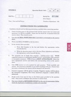 a piece of paper with the words instructions to candidies written in red on it