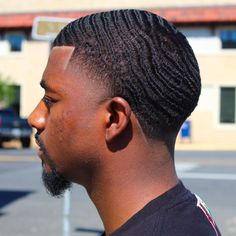 Taper Fade Haircut Waves, 360 Waves Men Taper, Low Taper Waves, Waves Taper Fade, Blackmen's Haircuts, Fade Haircut With Beard, Black Man Haircut Fade, Twist Hair Men