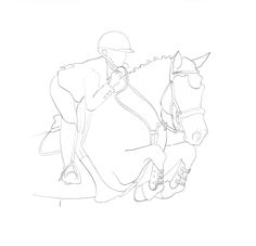 a drawing of a man riding on the back of a horse