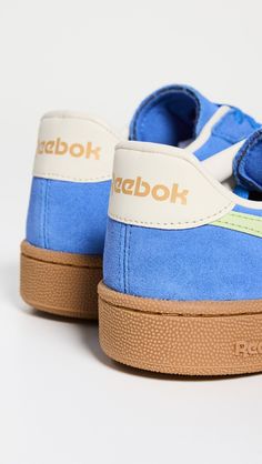 Upper: Cowhide suedeLogo stripePadded collarLace-up closureRound toeRubber soleImported, VietnamThis item cannot be gift-boxedStyle #REBOK30446 Reebok Logo, Round Toe Sneakers, Reebok Sneakers, Reebok Club C, Club C, Casual Sneakers Women, M 4, Latest Sneakers, Sneaker Collection