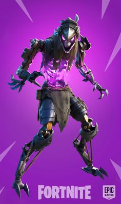 an image of a character from fortnix in the game fortnix, with purple background