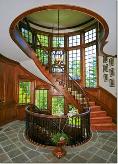 an image of a spiral staircase in a house