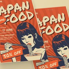 Japan Food Promotion Flyer Food Graphics, Japan Ad, Promotion Flyer, Food Japan, Food Promotion, Japan Food, Flyer Template, Ui Design