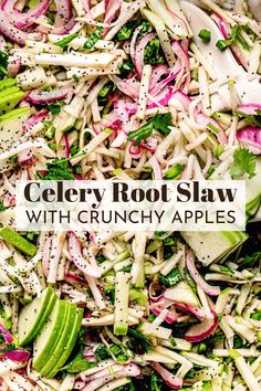 a salad with celery, radishes, and other veggies