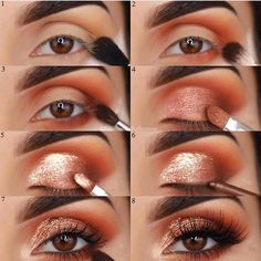 Gold Eyeshadow Looks, Make Up Diy, Eyeshadow Designs, Eyeshadow Tutorial For Beginners, Festival Make Up, Prom Eye Makeup, Pinterest Makeup, Beautiful Eye Makeup, Makijaż Smokey Eye