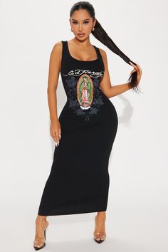 Available In Black. Ribbed Maxi Dress Crew Neckline Sleeveless Ed Hardy Graphic Front And Back Screen Stretch Disclaimer: Due To The Printing Process A Difference In Saturation May Occur. Each Garment Is Unique. 78% Cotton 18% Polyester 4% Spandex Imported | Ed Hardy Mary Maxi Dress in Black size XL by Fashion Nova Black Maxi Dress Casual, Ed Hardy Dress, Maxi Dress Casual, Luxe Clothing, Ribbed Maxi Dress, Tops And Bottoms, Maxi Dresses Casual, Black Maxi, Cute Simple Outfits