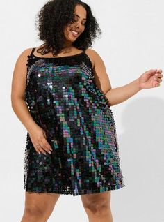 Mini Payette Sequin Tank DressMini Payette Sequin Tank Dress, BLUE MULTI Plus Size Sequin Shift Dress, Plus Size Eras Tour Outfit Ideas, Plus Size Eras Tour, Plus Size Eras Tour Outfits, Night To Shine, Eras Tour Fits, Looks To Recreate, Knit Skater Dress, Midi Skater Dress