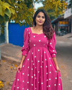 HELENA- PINK🌸 New Frock Designs Dresses, Pink Frock Design, Long Frock Designs For Girl, Stylish Frock Designs For Girls, Latest Girls Frock Designs, Girl Frock Design Cotton, Frock Designs For Girl, Best Indian Wedding Dresses, New Frock