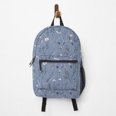 Looking for a backpack with style? External mesh pocket and adjustable padded straps. Most standard laptops fit in the internal laptop pocket. Blue School Bag With Anti-theft Pocket, School Backpack With Anti-theft Pocket In Nylon, Everyday Floral Print Standard Backpack, Back-to-school Travel Backpack With Mesh Pockets, Blue Backpack-style Shoulder Bag With Pockets