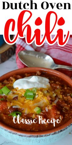 this dutch oven chili is an easy and delicious meal