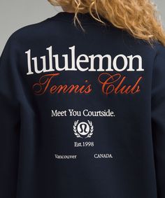 Heavyweight Fleece Pullover Tennis Club Volleyball Sweaters, Tennis Merch, Tennis Lululemon, Lululemon Fits, Lululemon Aesthetic, Tennis Sweatshirt, Thick Sweatshirt, Tennis Shop, Sports Club