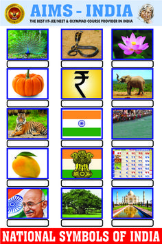 the national symbols of india are displayed on this poster for kids to learn how to read them