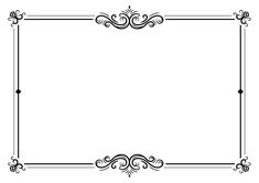 a black and white frame with scrolls on the edges, in an ornate pattern ornament