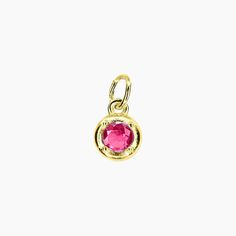 This Brilliant Cubic Zirconia Charm is inspired by the concept of birthstones, precious stones that correspond to different birth months. This 14k gold-plated design features a single, brilliantly cut crystal in a sparkling diamond-faceted style. A great gift for a friend or loved one, this pendant is a chic choice for every day, you can order other birthstones for even more customization. Also available in Silver *Birthstone Charm only - chain not included. PRODUCT DETAILS Pendant Diameter: 1/4 Gold Round Gemstones For Anniversary, Yellow Gold Birthstone Gemstone, Gold-plated Birthstone Necklace With Gemstones, Yellow Gold Birthstone Gemstones, Round Shape, Gold Gemstones Birthstone, 14k Gold Birthstone Gemstones, Yellow Gold Birthstone Gemstone Pendant, Dainty Yellow Gold Birthstone Gemstones, Yellow Gold Birthstone Necklace With Round Stone