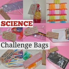 the collage shows different types of science bags