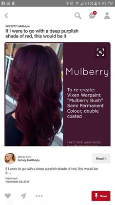 New Hair Colors 2023 Fall, Red Hair Colors For Brunettes, Cherry Wine Hair Color, Cherry Wine Hair Color Burgundy, Garden 2023, Wine Hair